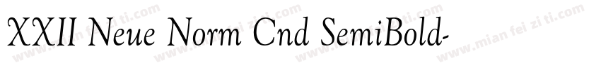 XXII Neue Norm Cnd SemiBold字体转换